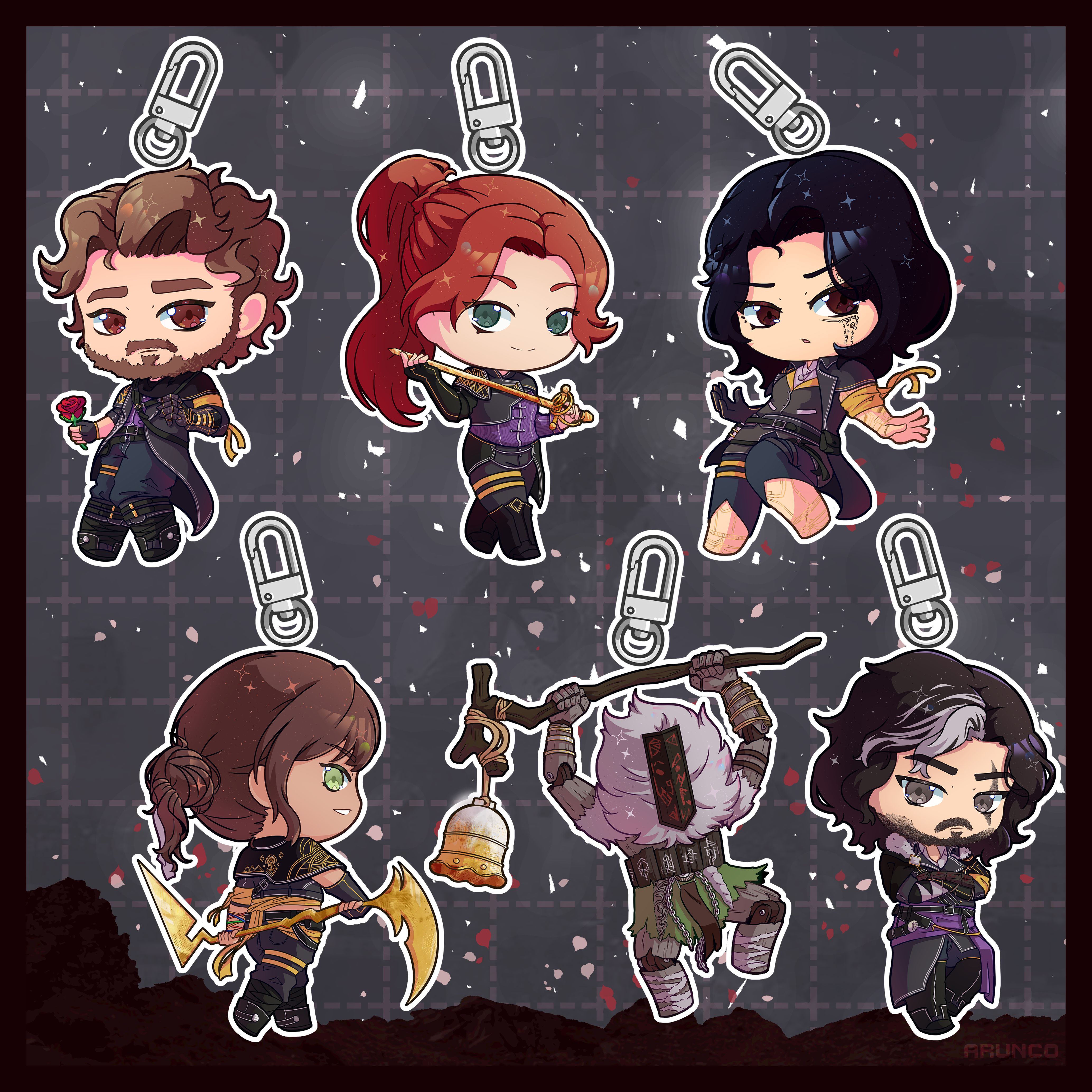 FANART de Clair Obscur: Expedição 33 caracteres no estilo Chibi.